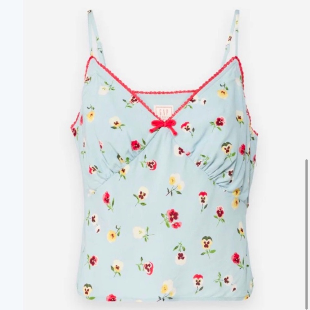 Doen X gap floral blue cami tank top